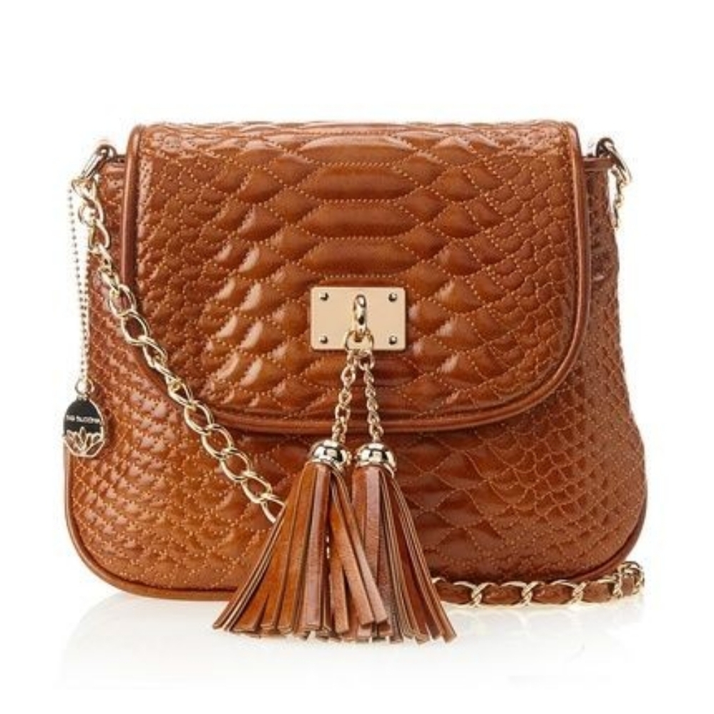 Big Buddha quilted crossbody bag with tassles